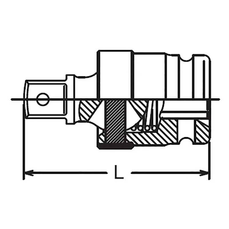 1/2 Sq. Dr. Impact Ball Type Universal Joint  Length 65mm - Image 2