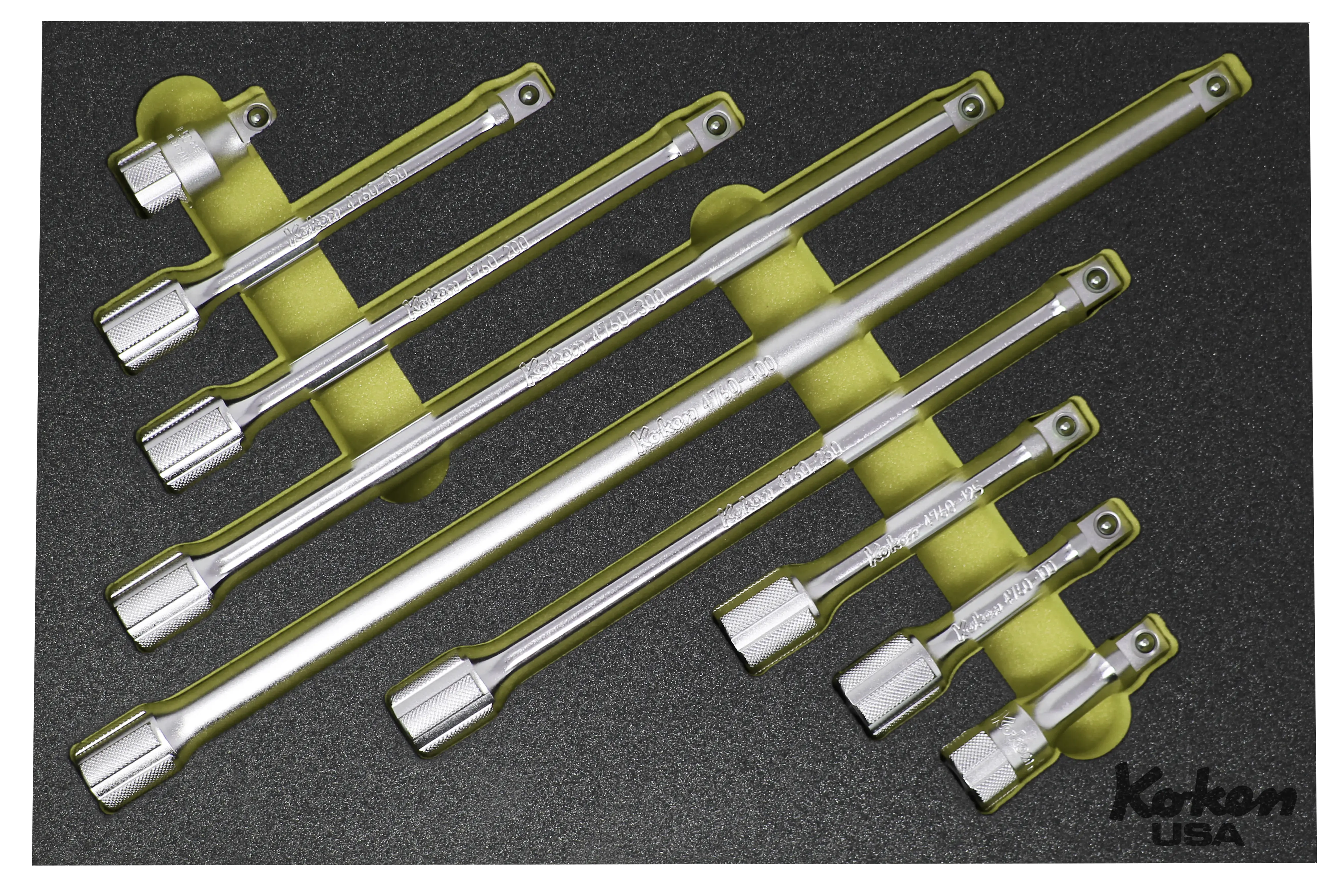 1/2" Sq Dr. Extension Bar Set  in Foam  - 9 Pieces - Image 3