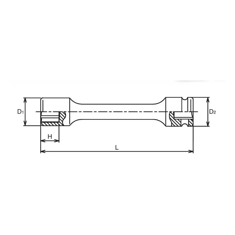 1/2 Sq. Dr. Impact 6-Point Metric Extension Socket 17mm - Length 250mm - Image 2