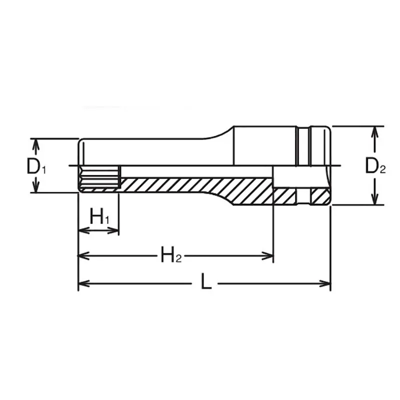 1/2 Sq. Dr. Socket 19mm 12 point Length 77mm - Image 2