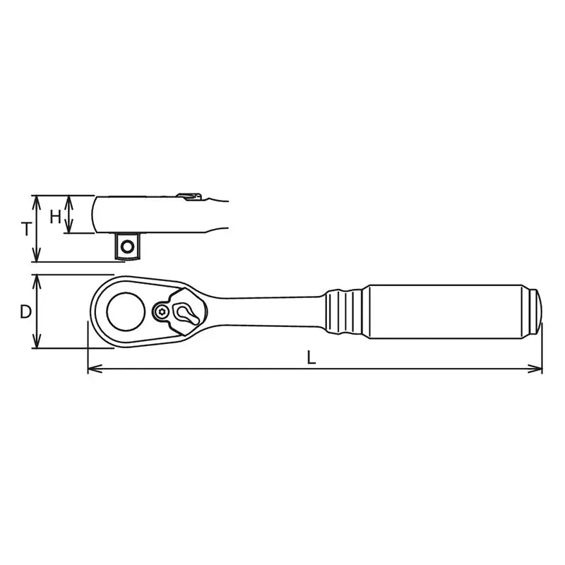 1/2 Sq. Dr. Ratchet Handle 72 teeth Length 253mm Z-series - Image 2