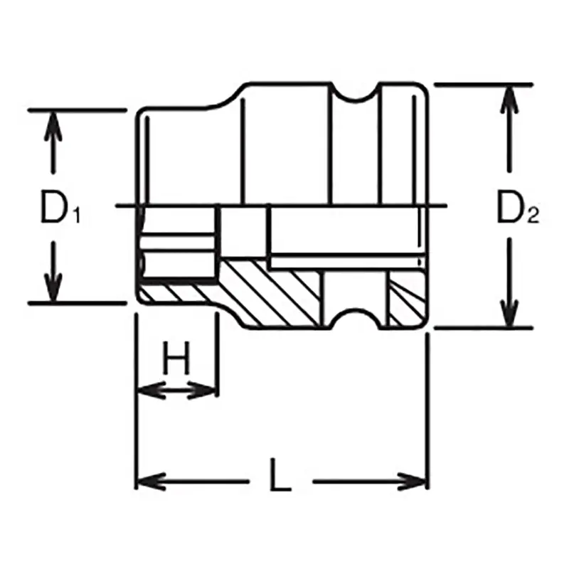 1/2 Sq. Dr. Thin Wall 6-Point Impact Metric Socket 13mm - Image 2