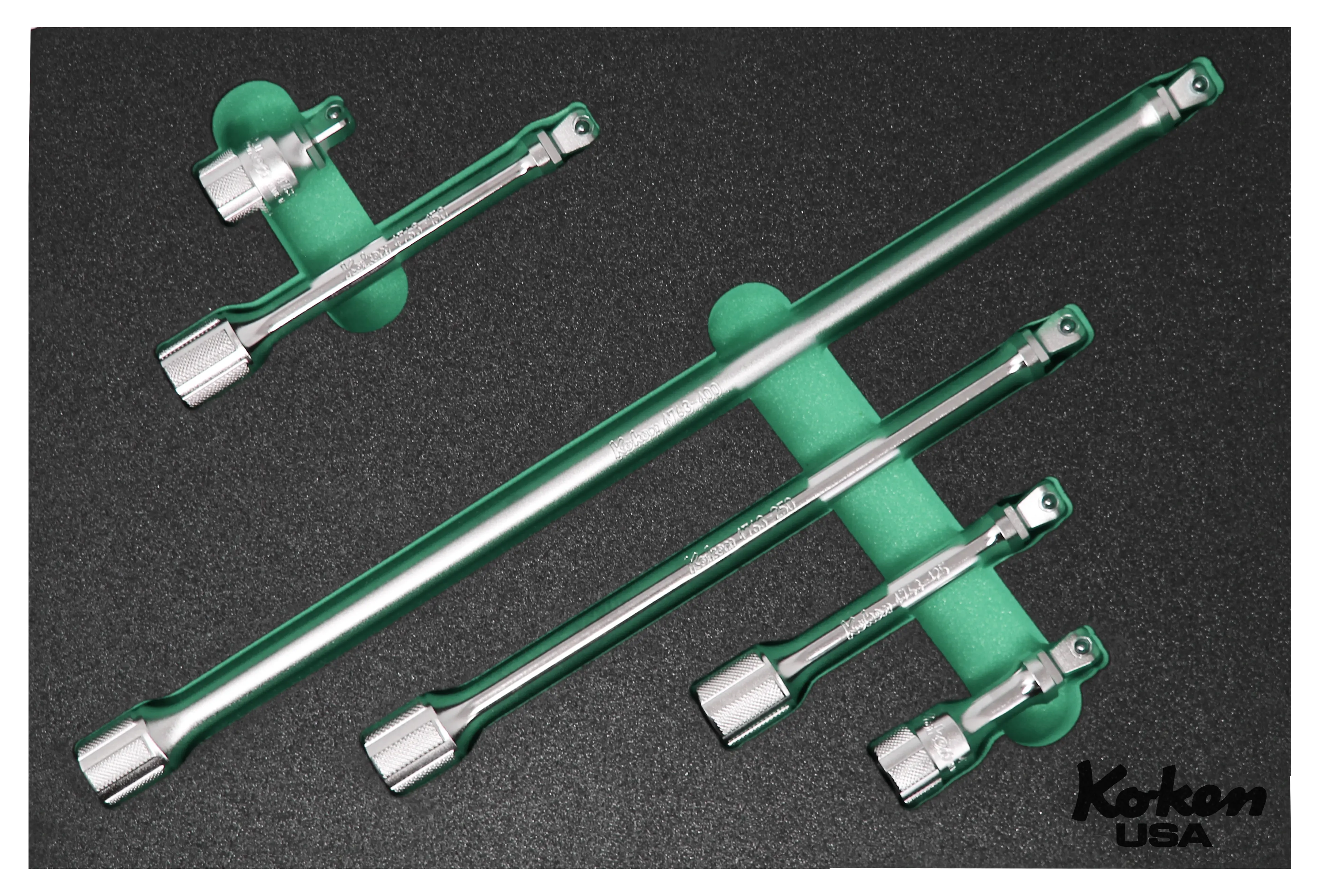 1/2" Sq Dr. Wobble-Fix Extension Bar Set in Foam - Image 4