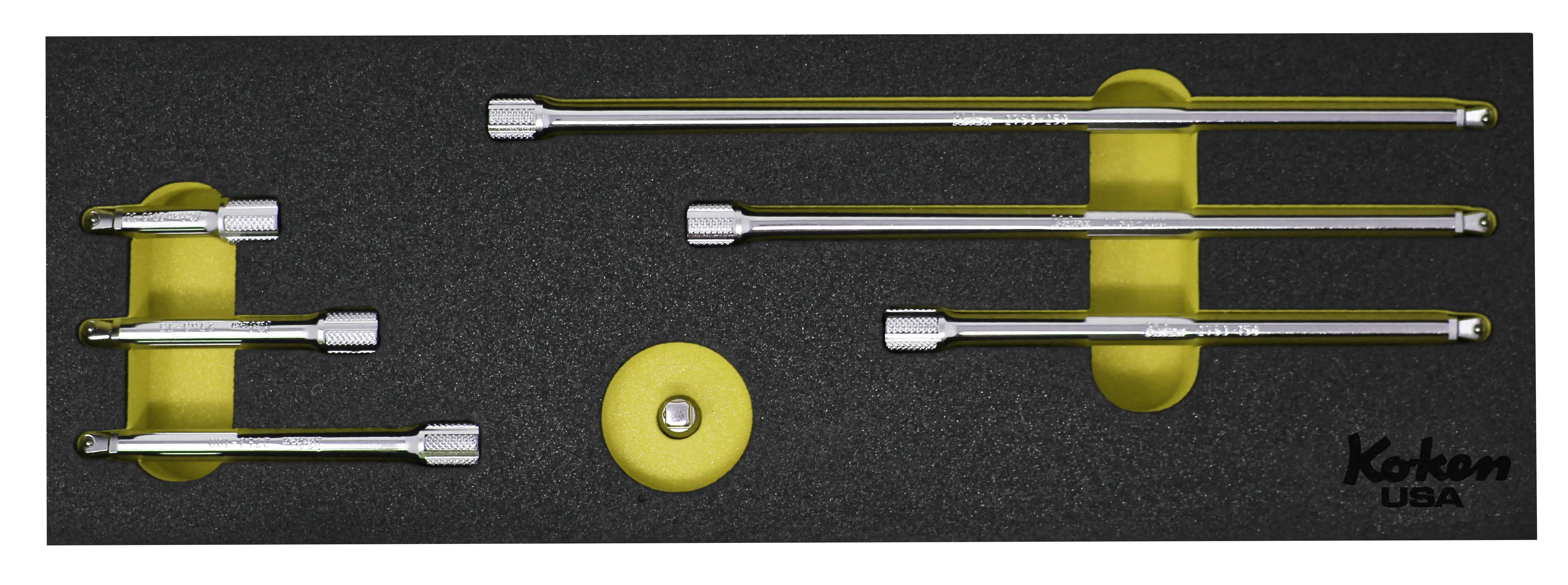 1/4" Sq Dr. Wobble-Fix Extension Bar Set  in Foam - 7 Pieces - Image 3