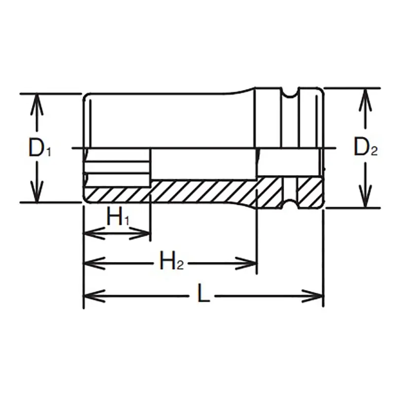 1 Sq. Dr. Socket  36mm Surface Drive Length 108mm - Image 2