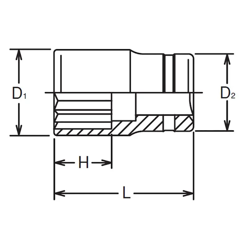 3/8 Sq. Dr. Socket 8mm 12 point Length 26mm - Image 2