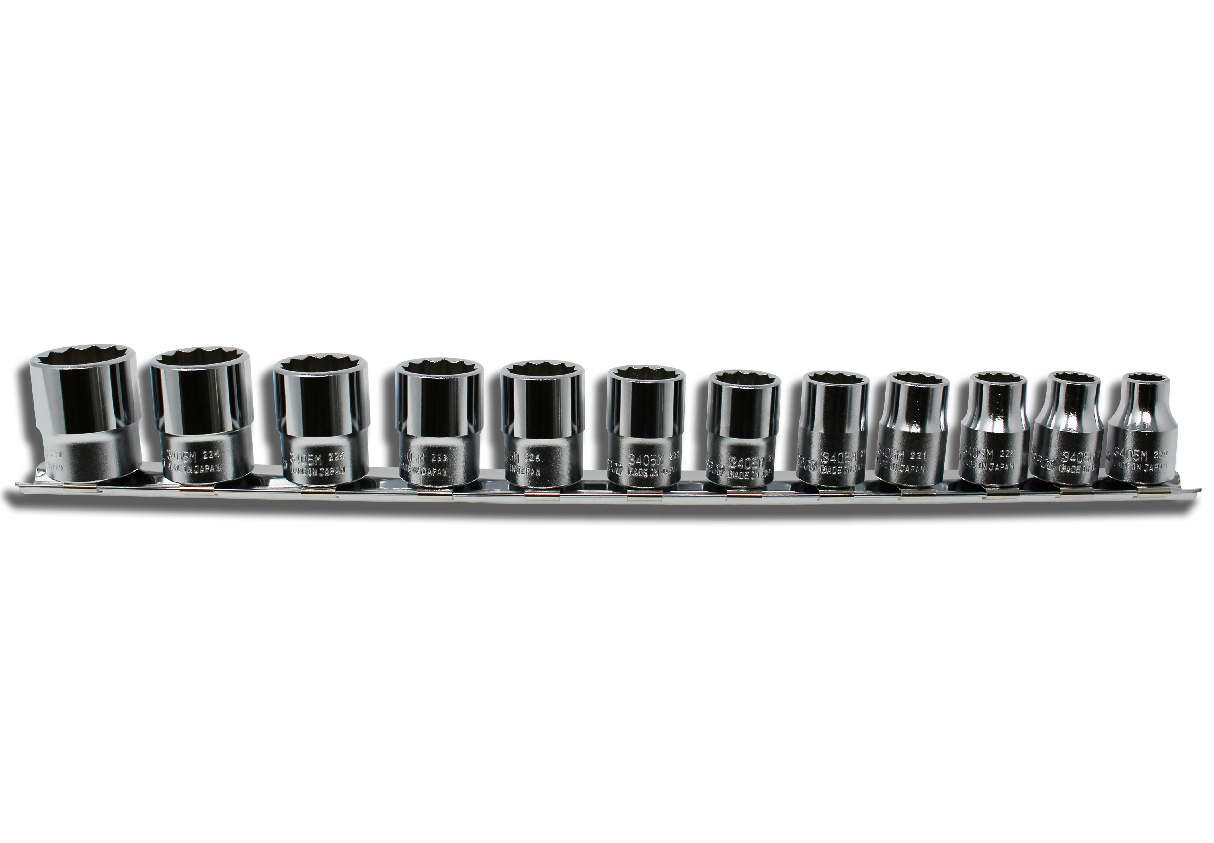 12 Piece 3/8 Sq. Dr. 12 Point, Chrome, Metric Socket Set