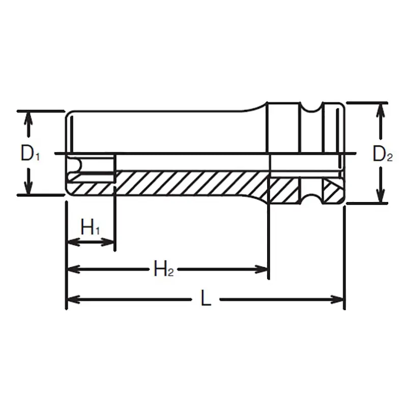 3/8 Sq. Dr. Deep Impact TORX® E8 Socket - Length 80mm - Image 2