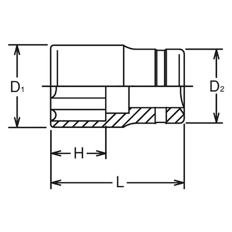 3/8 Sq. Dr. Socket 14mm Surface Length 27mm - Image 2