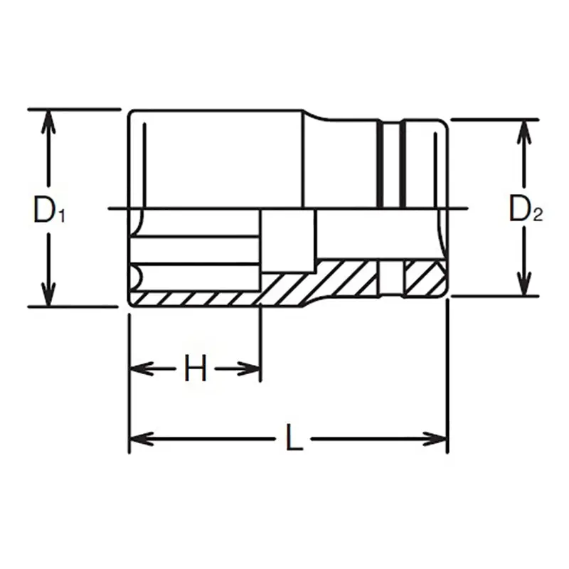3/8 Sq. Dr. Socket 16mm Surface Length 28mm - Image 2