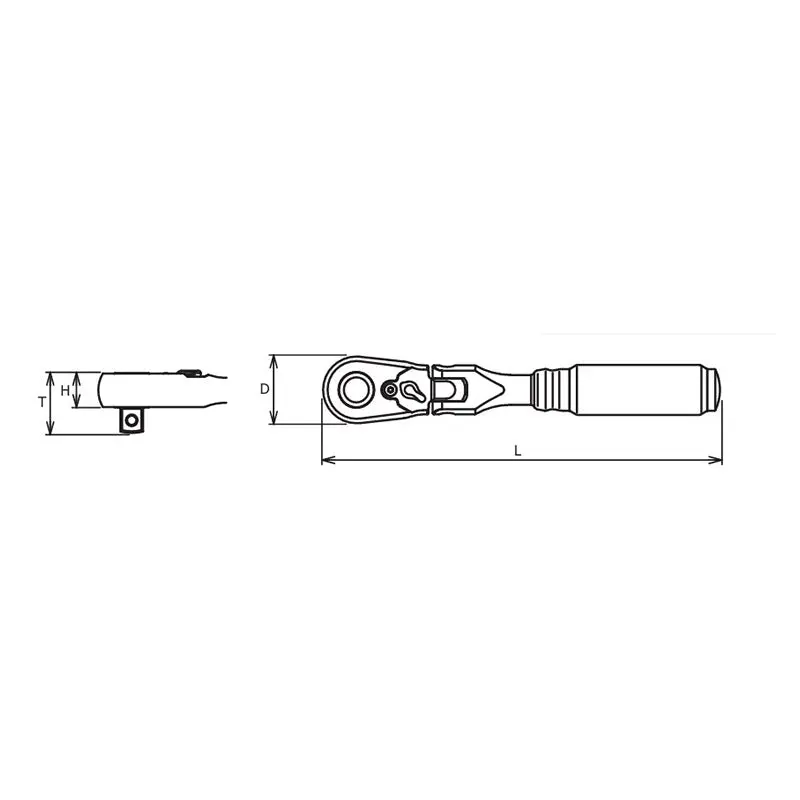 3/8" Sq.Dr. Ratchet Handle 72 teeth Flexible Head Length 178mm Quick Release Z-series - Image 2