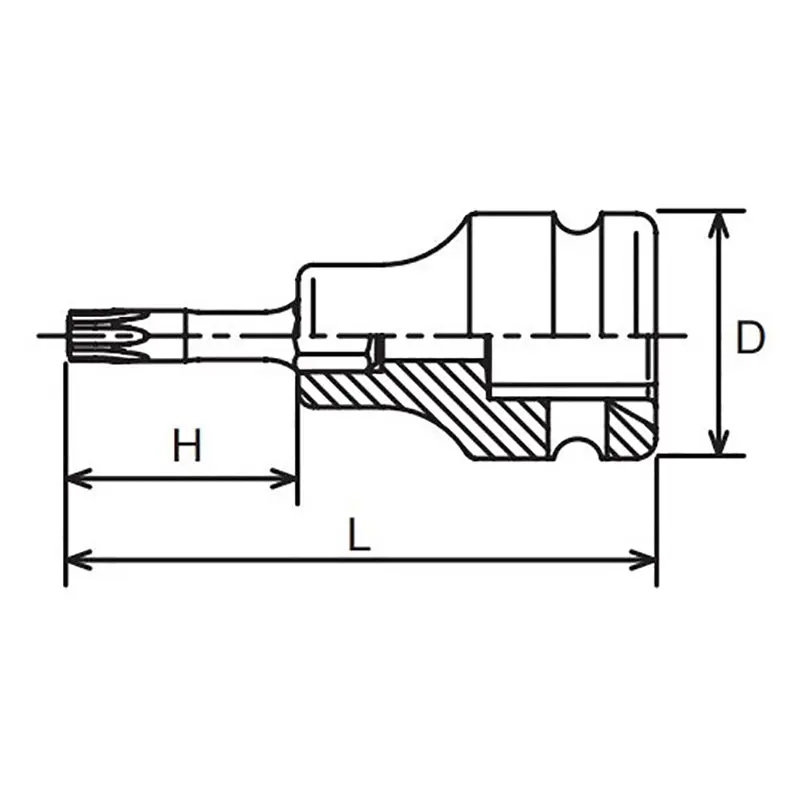 3/8 Sq. Dr. TORX® T40 Bit Socket - Length 90mm - Image 2