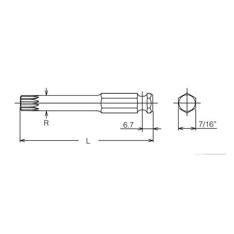 7/16 Hex Dr. Bit XZN M8 Triple Square Length 150mm - Image 2