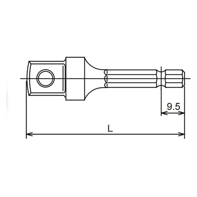 1/4 Hex Dr. Adaptor  1/2 Square Length 60mm Pin type - Image 2