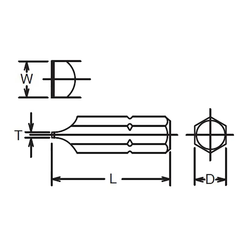 1/4 Hex Dr. Bit Slotted 0.8 X 5.5 Length 25mm - Image 2