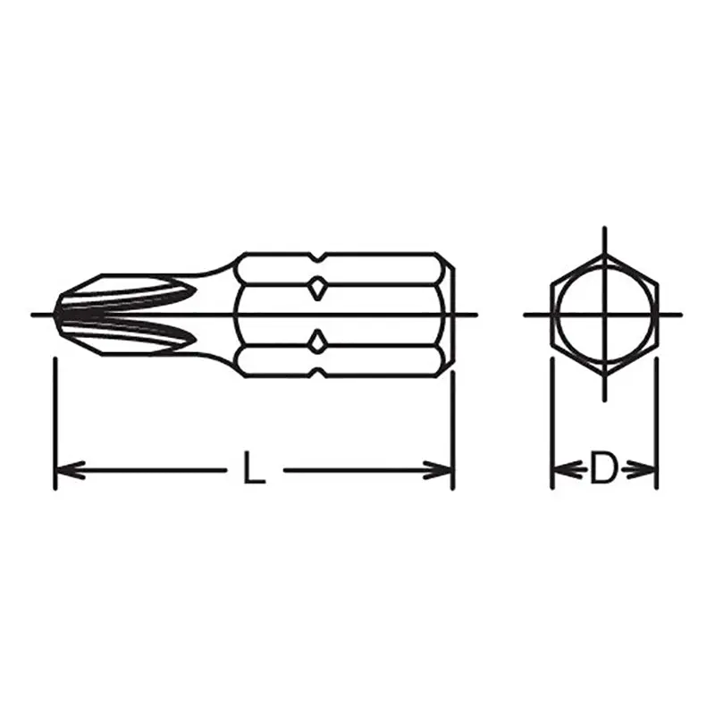 5/16 Hex Dr. Bit PH2 Length 80mm - Image 2