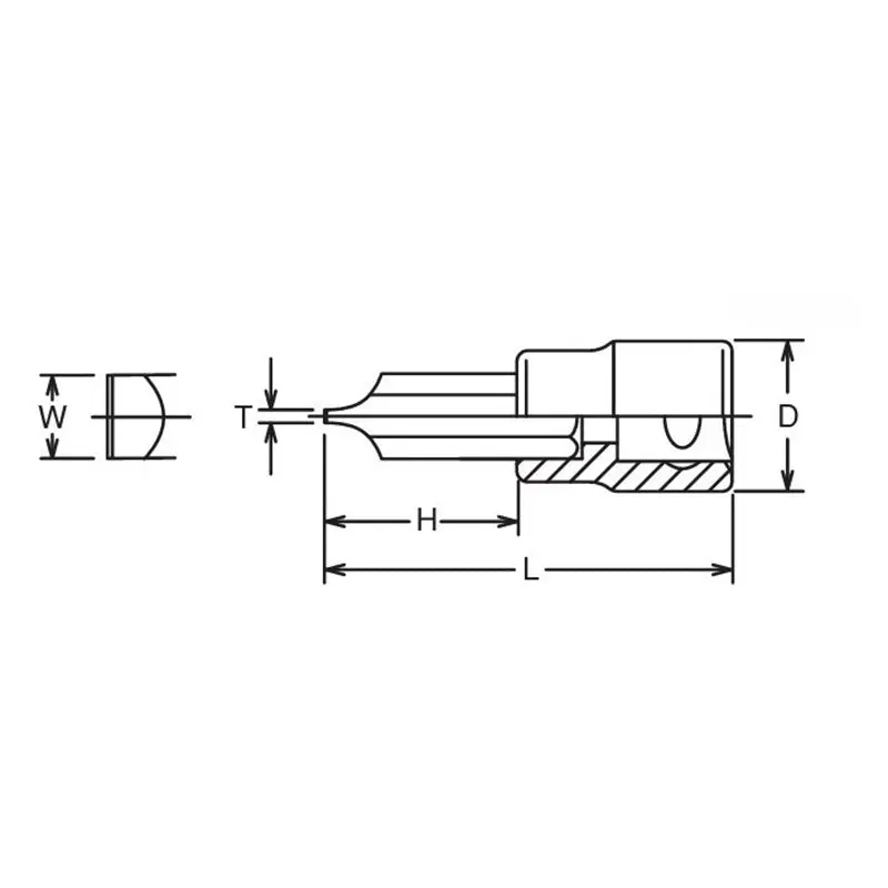 1/2 Sq. Dr. Bit Socket Slotted 2.5x16 Length 60mm - Image 2