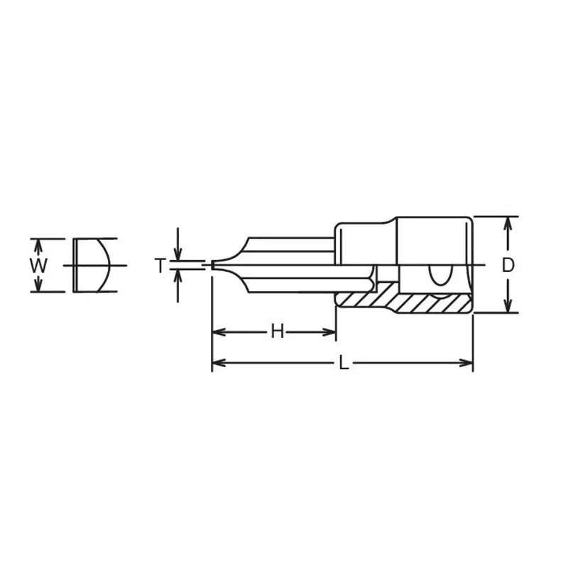 1/2 Sq. Dr. Bit Socket Slotted 1.2x8 Length 60mm - Image 2