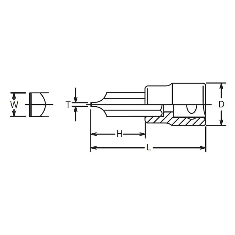 3/8 Sq. Dr. Bit Socket Slotted 1.6x10 Length 60mm - Image 2