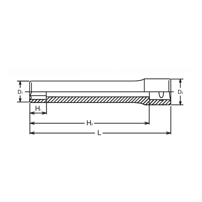 1/2 Sq. Dr. 6 Point Metric Extra Deep Socket  16mm - Image 2