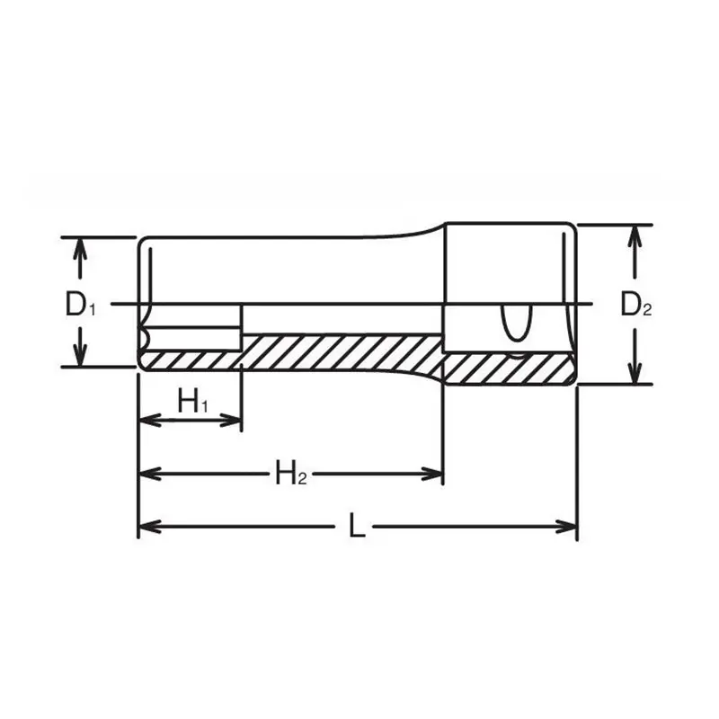 1/2 Sq. Dr. Socket  27mm 6 point Length 77mm - Image 2