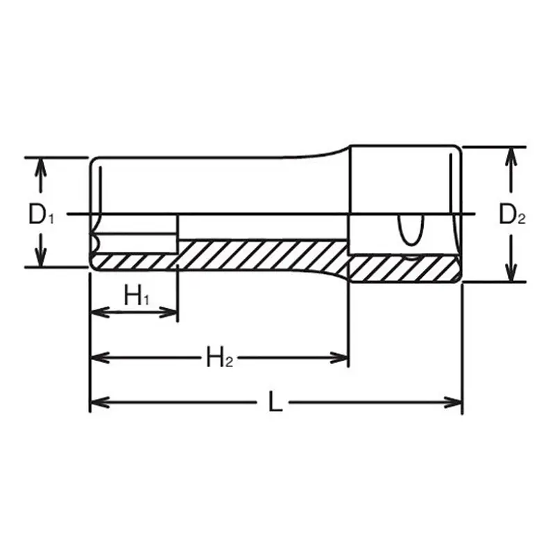 1/2 Sq. Dr. Socket 3/8 6 point Length 77mm - Image 2
