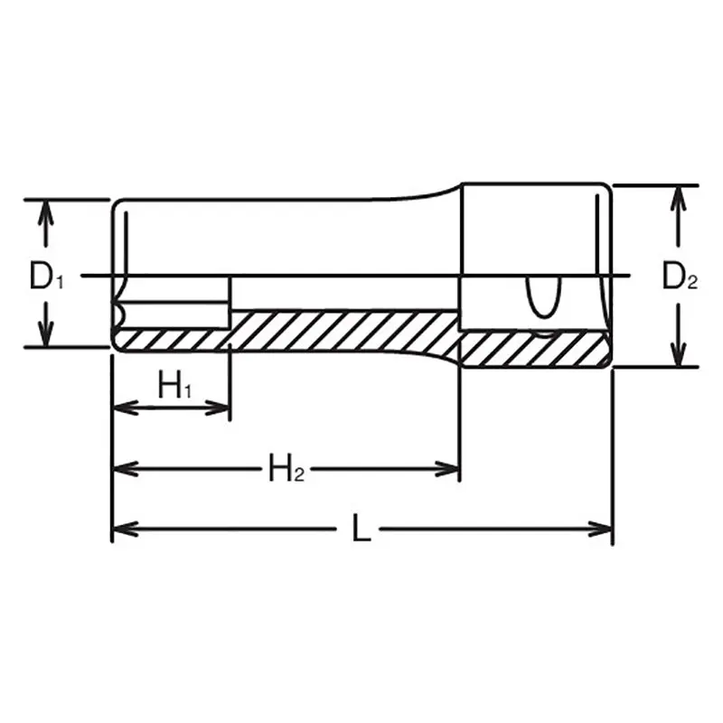 1/2 Sq. Dr. Socket 5/8 6 point Length 77mm - Image 2