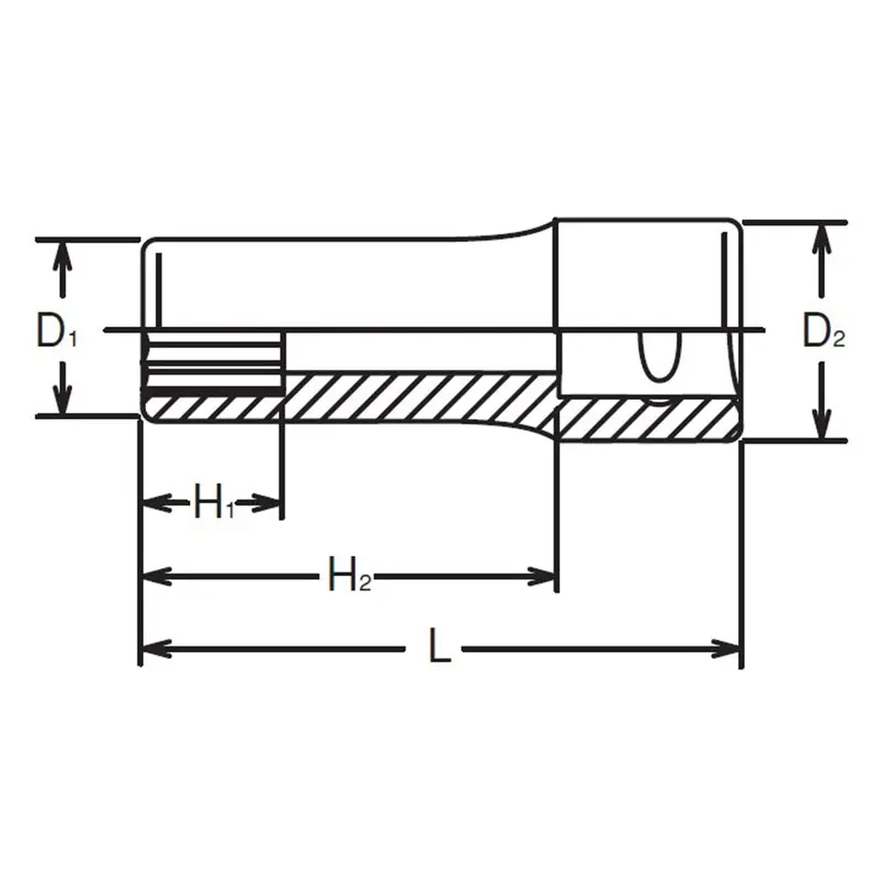 1/4 Sq. Dr. Socket 3/16 12 point Length 50mm - Image 2