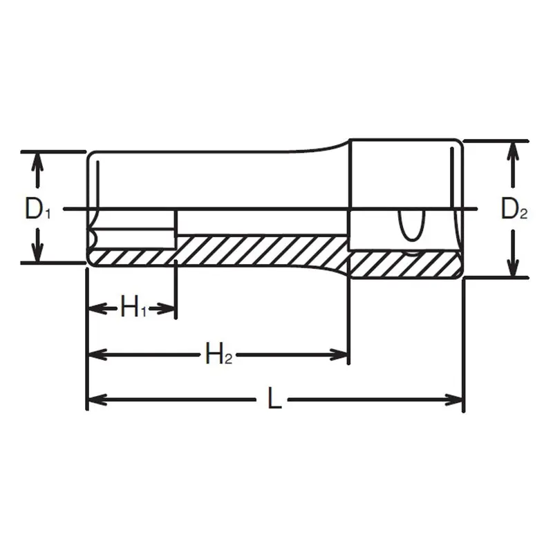 1/4 Sq. Dr. Socket 4.5mm 12 point Length 50mm - Image 2