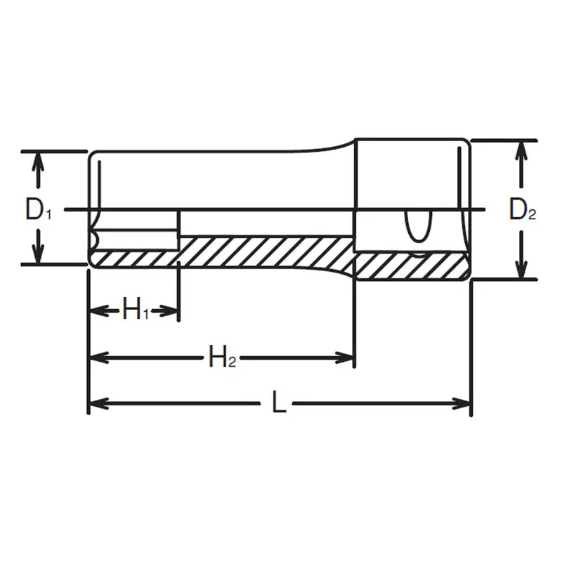 1/4 Sq. Dr. Socket 9mm 12 point Length 50mm - Image 2