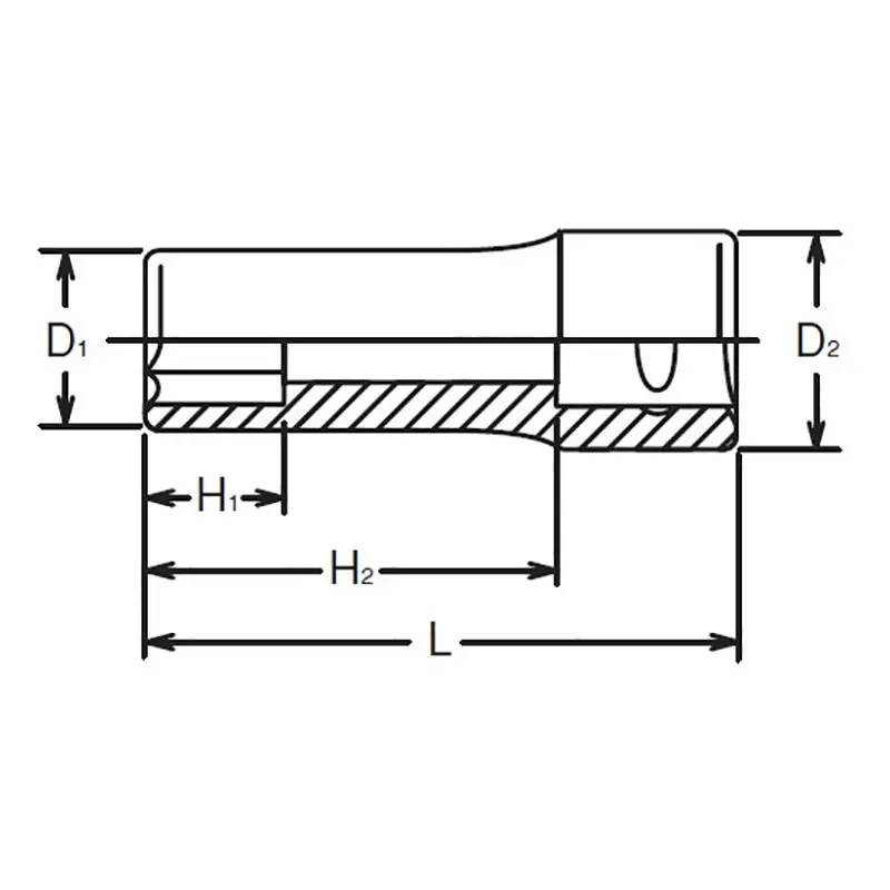 1/4 Sq. Dr. Socket 10mm 6 point Length 50mm - Image 2