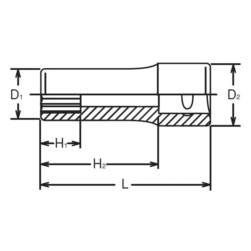 1/4 Sq. Dr. Socket 5/16 6 point Length 50mm - Image 2