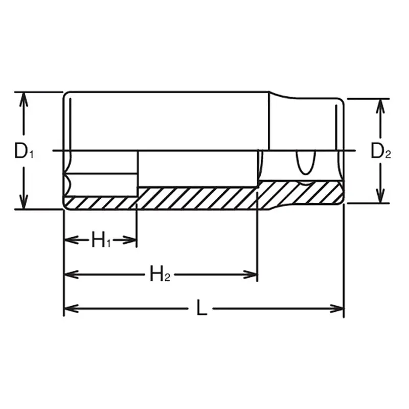 3/4 Sq. Dr. Socket  1.3/8 12 point Length 90mm - Image 2
