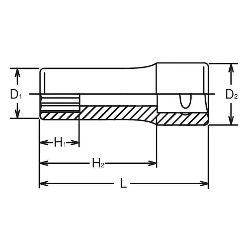 3/8 Sq. Dr. Socket 10mm 12 point Length 55mm - Image 2