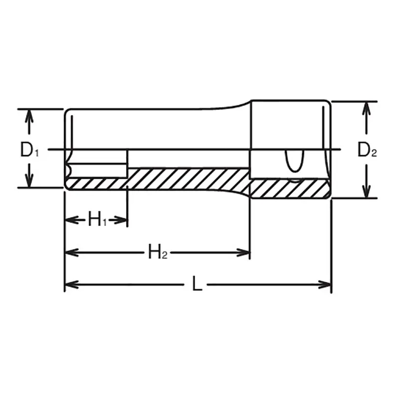 3/8 Sq. Dr. Socket 1/2 6 point Length 55mm - Image 2