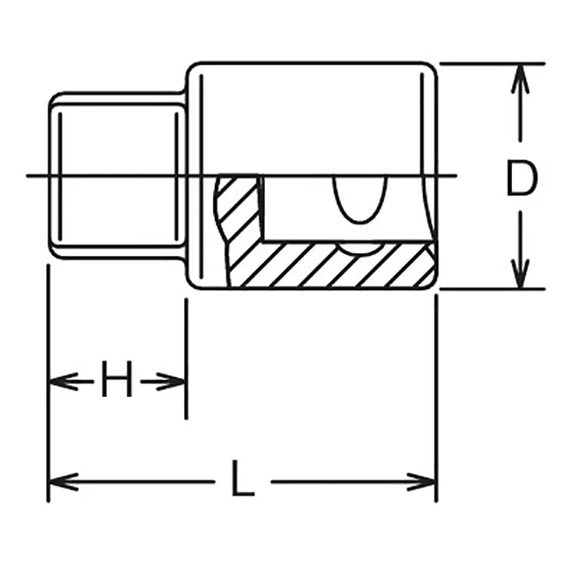 3/8 Sq. Dr. Bit Socket  10mm Square Length 28mm For Drain Plug - Image 2