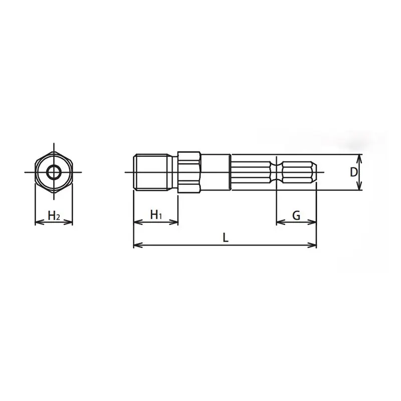 1/4 Hex Dr. Drill Chuck Adaptor 1/2 x 20UNF Length 64mm - Image 2