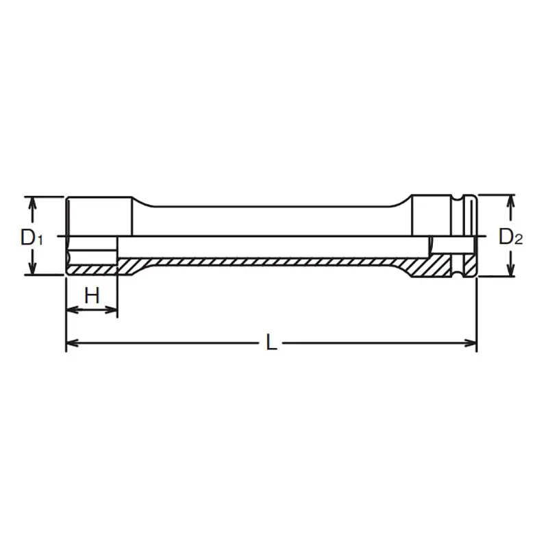 1 Sq. Dr. Extra Long Wheel Nut Socket  32mm 6 point Length 400mm - Image 2