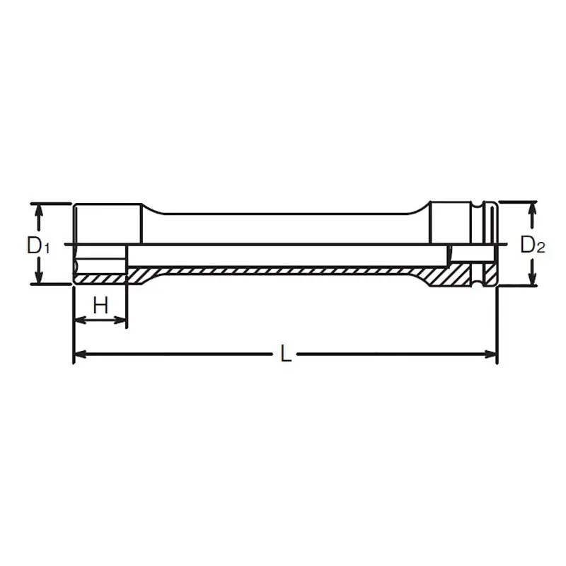 3/4 Sq. Dr. Extra Long Wheel Nut Socket 32mm 6 point Length 400mm - Image 2
