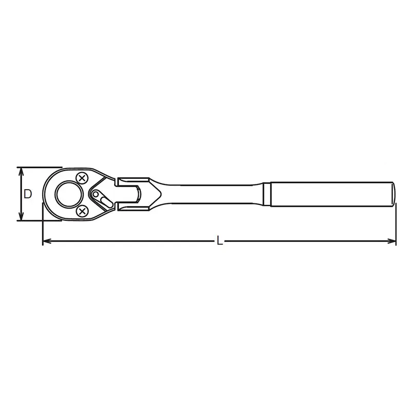 1/4 Sq. Dr. Ratchet Handle 20 teeth Length 161mm Flexible Head Plastic Handle - Image 2