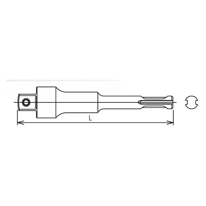 Hammer Drill Shank Adaptor: SDS to 1/2 Square Pin type Drive � 120mm - Image 2