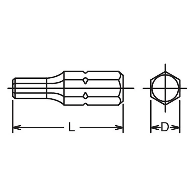 5/16 Hex Dr. Bit  4mm Hex Length 32mm - Image 2
