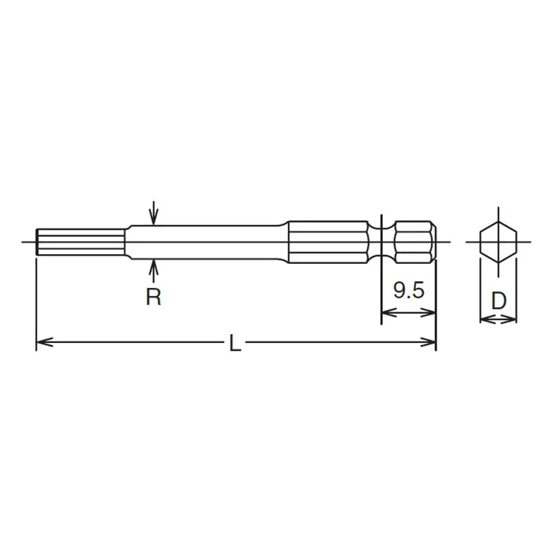 1/4 Hex Dr. Bit  6mm Hex Length 70mm - Image 2
