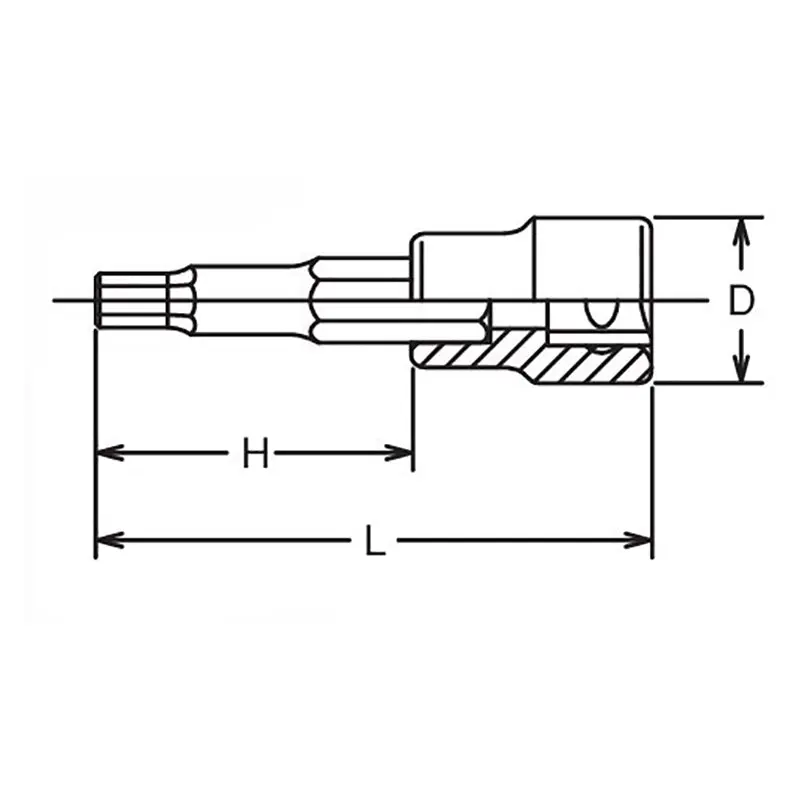 1/2 Sq. Dr. Bit Socket 4mm Hex Length 100mm - Image 2