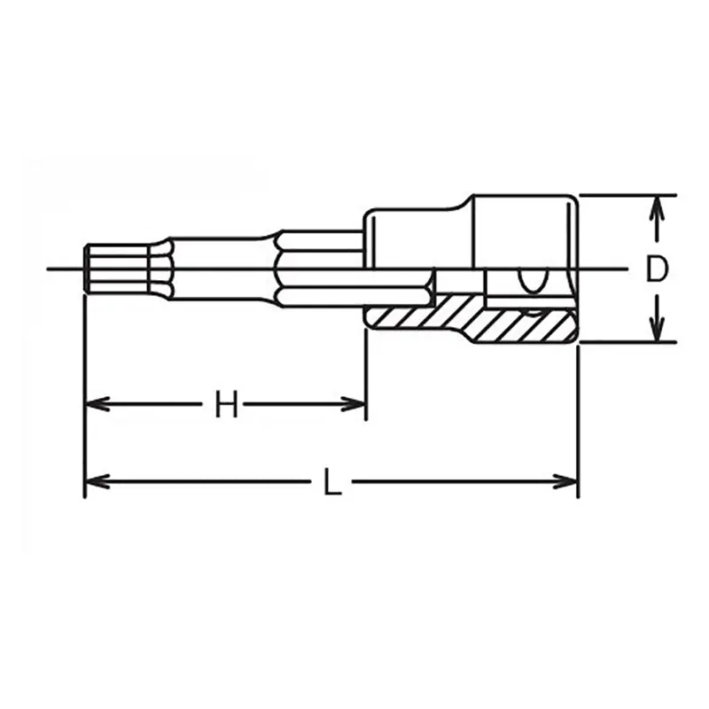 1/2 Sq. Dr. Bit Socket 5mm Hex Length 100mm - Image 2