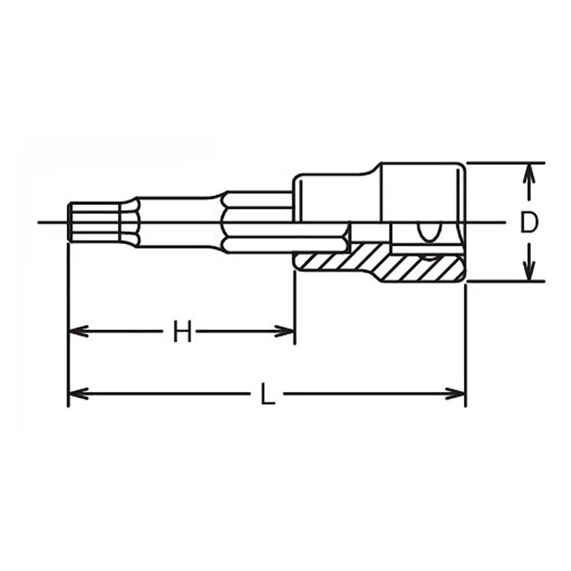 1/2 Sq. Dr. Bit Socket  5mm Hex Length 50mm - Image 2