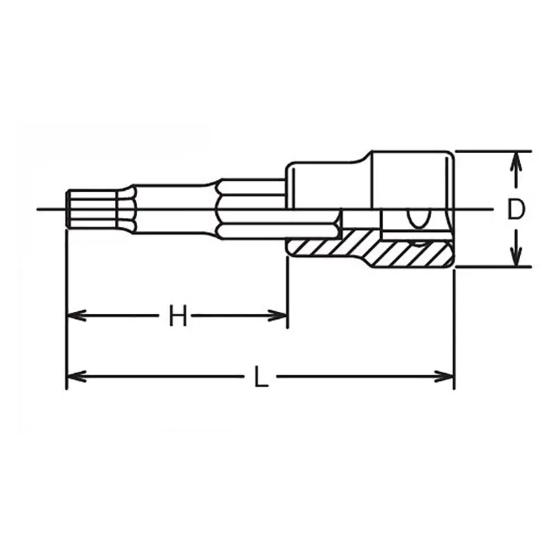 1/2 Sq. Dr. Bit Socket  7mm Hex Length 100mm - Image 2