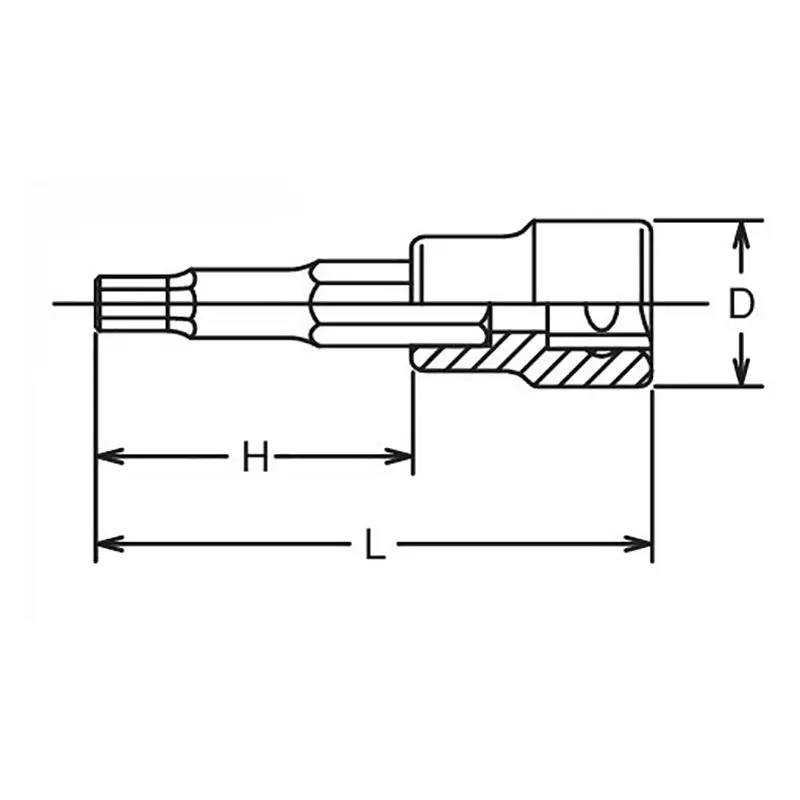 1/2 Sq. Dr. Bit Socket 8mm Hex Length 160mm - Image 2