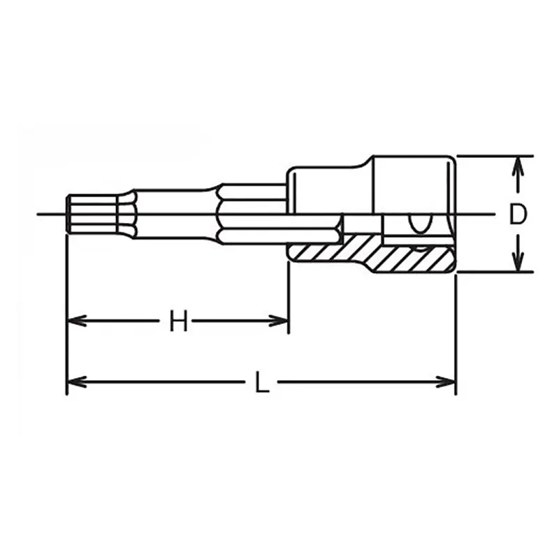 1/2 Sq. Dr. Bit Socket  8mm Hex Length 50mm - Image 2