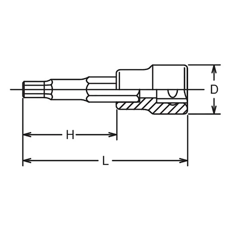 3/8 Sq. Dr. Bit Socket  13mm Hex Length 62mm - Image 2